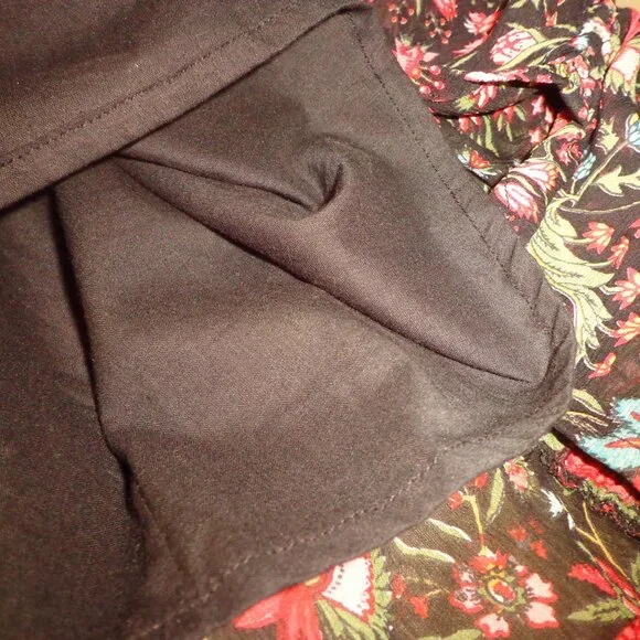 Brand New Sundance Black Iris Skirt PXS Black Floral Elastic Waist - Picture 12 of 15